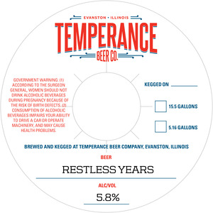 Temperance Restless Years August 2014