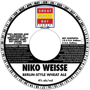 Great South Bay Brewery Niko Weisse