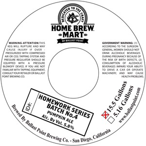 Ballast Point Brewing Company Homework Series No. 4