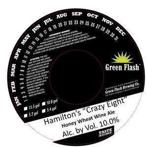 Green Flash Brewing Company Hamilton's "crazy Eight" August 2014