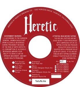 Heretic Brewing Company Tartuffe August 2014