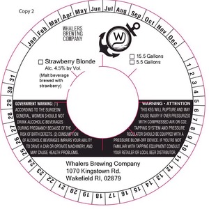 Whalers Brewing Company Strawberry Blonde August 2014