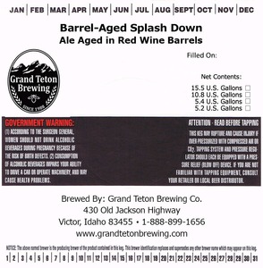 Grand Teton Brewing Company Barrel-aged Splash Down