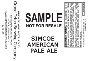 Grand Teton Brewing Company Simcoe American