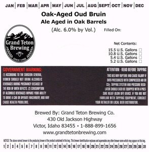 Grand Teton Brewing Company Oak-aged Oud Bruin August 2014