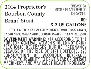 Goose Island Proprieter's Bourbon County Brand August 2014