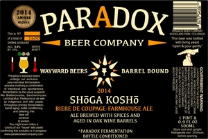 Paradox Beer Company Inc Shoga Kosho