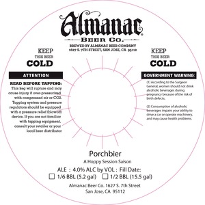 Almanac Beer Co. Porchbier September 2014