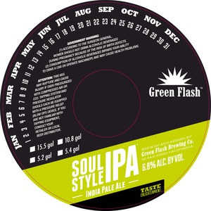 Green Flash Brewing Company Soul Style IPA August 2014