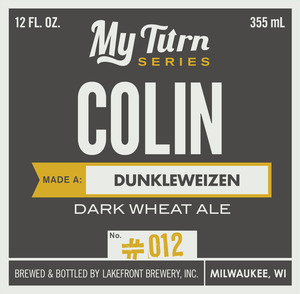 Lakefront Brewery, Inc. Colin Made A Dunkelweizen Dark Wheat August 2014