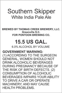 Pontoon Brewing Company Southern Skipper White India Pale Ale August 2014