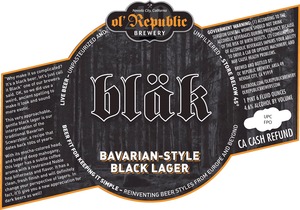 Ol' Republic Brewery Blak