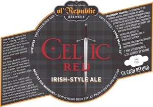 Ol' Republic Brewery Celtic Red