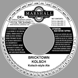 Marshall Brewing Company Bricktown Kolsch