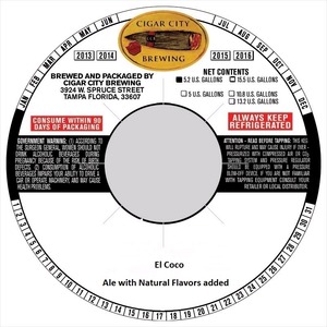 Cigar City Brewing El Coco August 2014