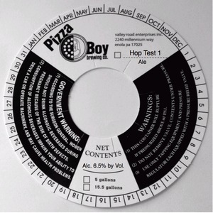 Pizza Boy Brewing Co. Hop Test 1