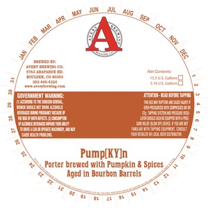 Avery Brewing Company Pump[ky]n August 2014