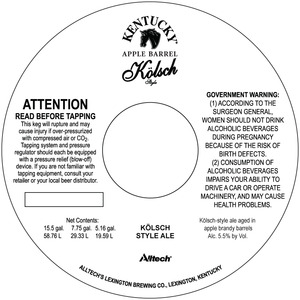 Kentucky Apple Barrel Kolsch Style 