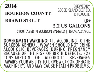 Goose Island Beer Co. Bourbon County Brand Stout August 2014