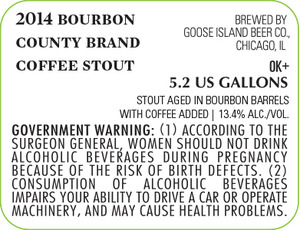 Goose Island Beer Co. Bourbon County Brand Coffee Stout August 2014