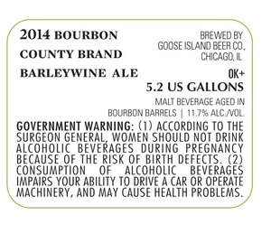 Goose Island Beer Co. Bourbon County Brand Barleywine Ale