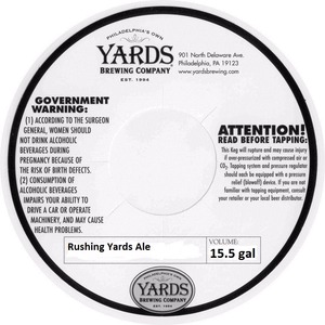 Yards Brewing Company Rushing Yards Ale August 2014