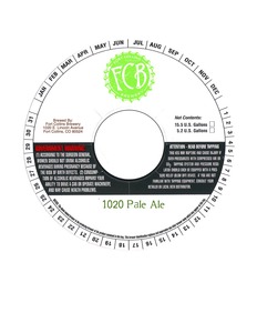 Fort Collins Brewery 1020 Pale August 2014