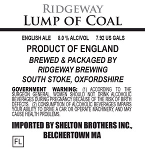 Ridgeway Brewing Lump Of Coal