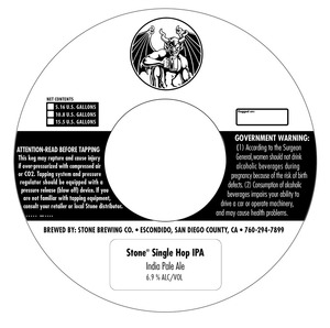 Stone Brewing Co Stone Single Hop IPA August 2014