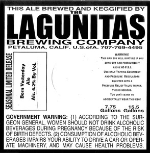 The Lagunitas Brewing Company Born Yesterday August 2014