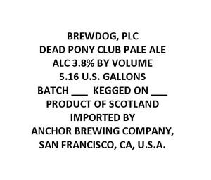 Brewdog Dead Pony Club August 2014