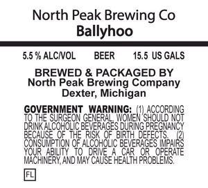 North Peak Brewing Company Ballyhoo September 2014