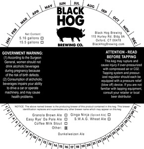 Black Hog Brewing Dunkelweizen September 2014