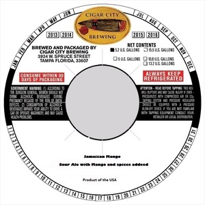 Cigar City Brewing Jamaican Mango September 2014