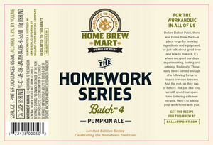 Ballast Point Brewing Company Homework Series #4 September 2014