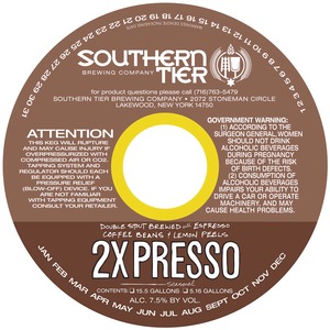 Southern Tier Brewing Company 2xpresso August 2014