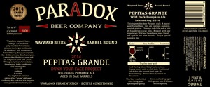 Paradox Beer Company Pepitas Grande