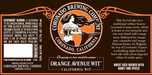 Coronado Brewing Company Orange Avenue Wit August 2014