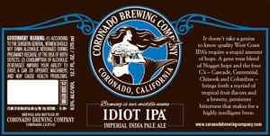 Coronado Brewing Company Idiot IPA August 2014