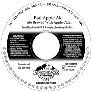 Adirondack Brewery Bad Apple Ale August 2014