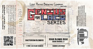 Lost Rhino Brewing Company Bacterium Blondus Sour Barrel 2 September 2014
