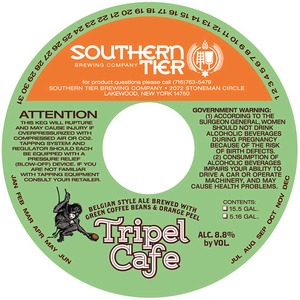 Southern Tier Brewing Company Tripel Cafe