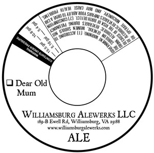 Williamsburg Alewerks Dear Old Mum