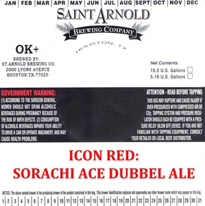 Saint Arnold Brewing Company Icon Red Sorachi Ace Dubbel September 2014