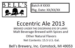 Bell's Eccentric Ale 2013 September 2014