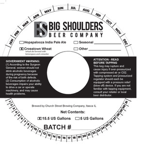 Big Shoulders Brewing Company Crosstown Wheat September 2014