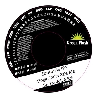 Green Flash Brewing Company Soul Style IPA September 2014