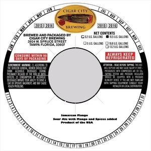 Cigar City Brewing Jamaican Mango September 2014