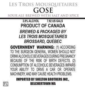 Les Trois Mousquetaires Gose September 2014