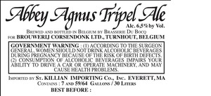 Brasserie Du Bocq Abbey Agnus Tripel Ale September 2014